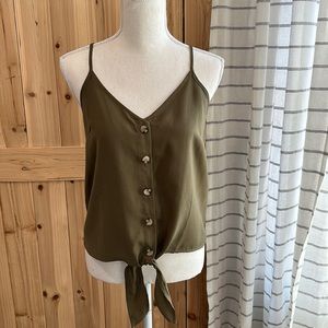 Green tank blouse
